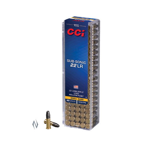 CCI 22LR SUBSONIC 40GR HP 100 PK 1050FPS